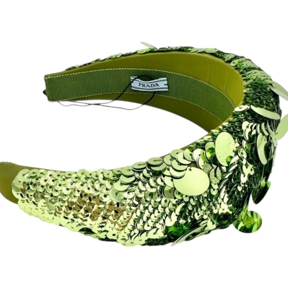 PRADA GREEN SEQUIN HEADBAND - Picture 8 of 8